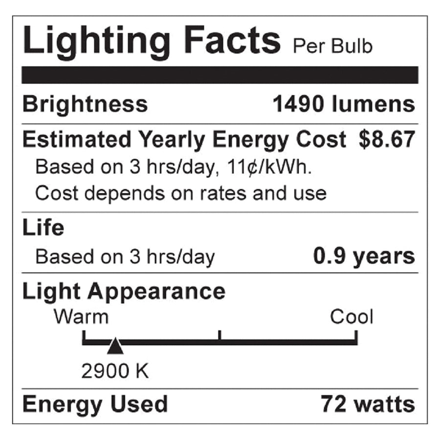 BULB HALOGEN A19 72W 120V*2/BX