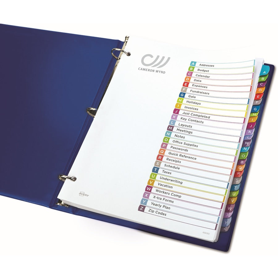 DIVIDERS,INDEX,READY,A-Z