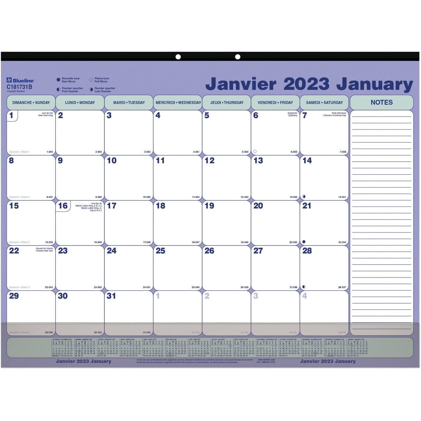 Blueline Blueline Monthly Desk Pad Calendar