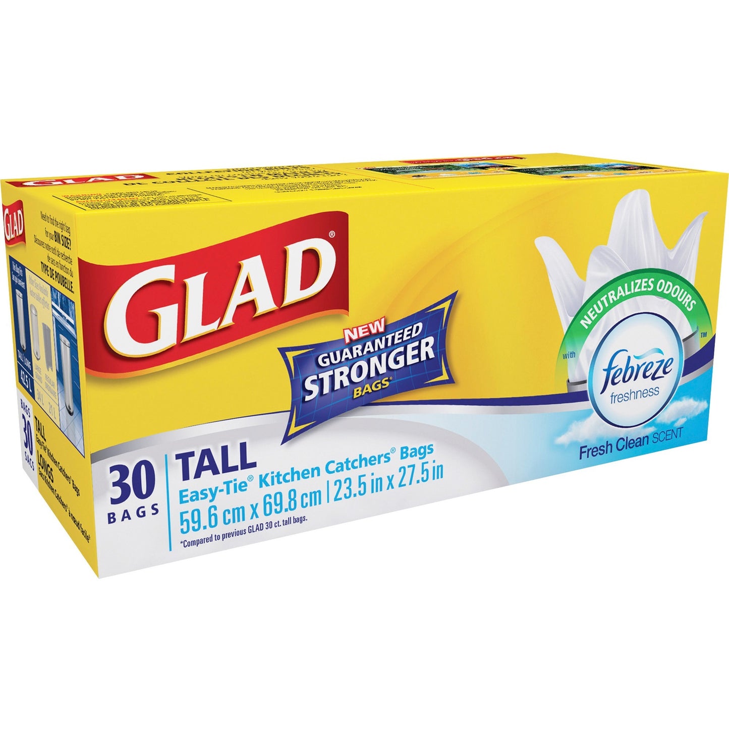 Glad Easy-Tie Tall White Kitchen Catchers Bags