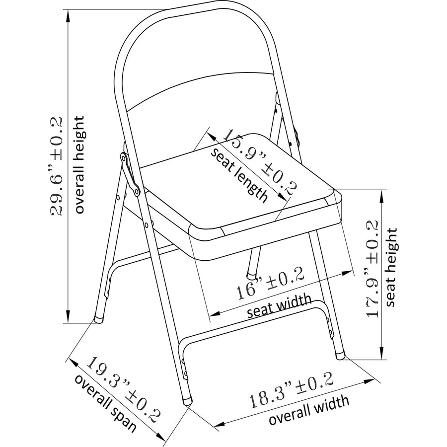 CHAIR,FOLDING, PADDED SEAT BLK