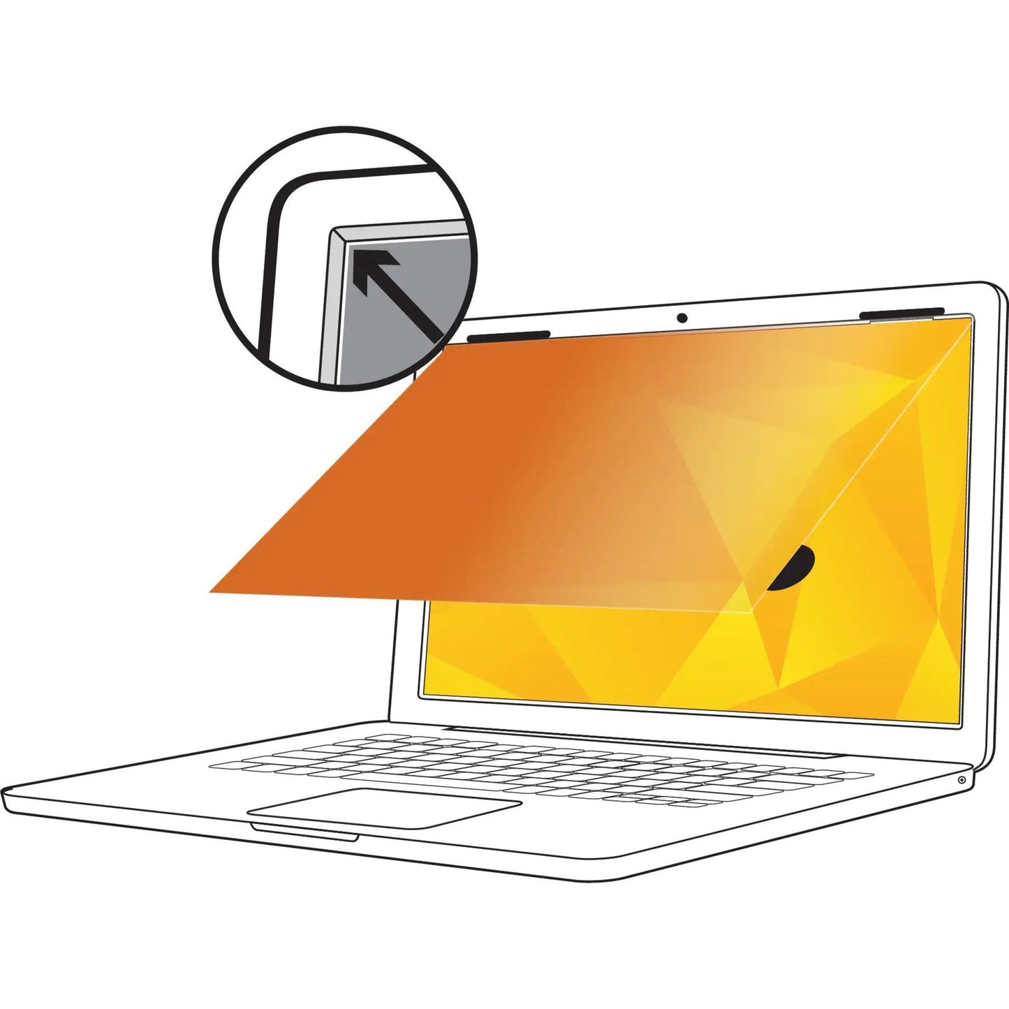 3M Gold Privacy Filter for 13.3in Laptop with COMPLY Flip Attach, 16:9, GF133W9B Gold, Glossy