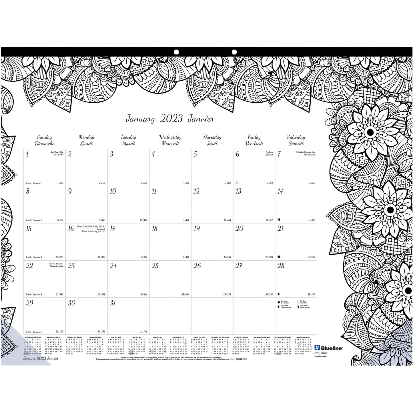 Blueline Blueline Monthly Desk Pad Calendar