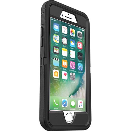 OtterBox Defender Carrying Case (Holster) Apple iPhone 8, iPhone 7 Smartphone - Black - 77-56603