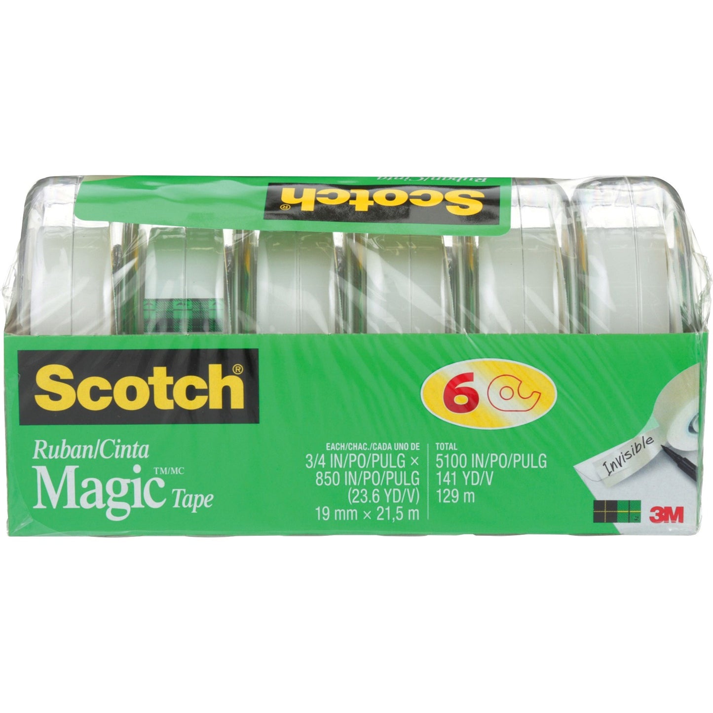 Scotch Magic™ Gift Craft Tape, M850-6MP-ESF, 0.75 in x 23.6 yd