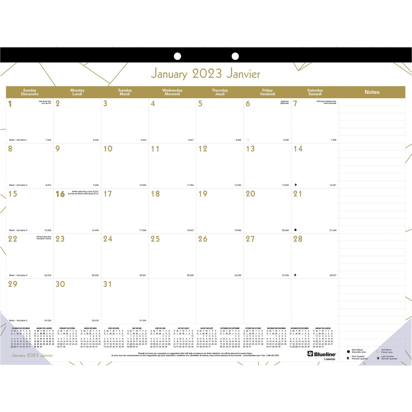 Blueline Blueline Monthly Desk Pad Calendar