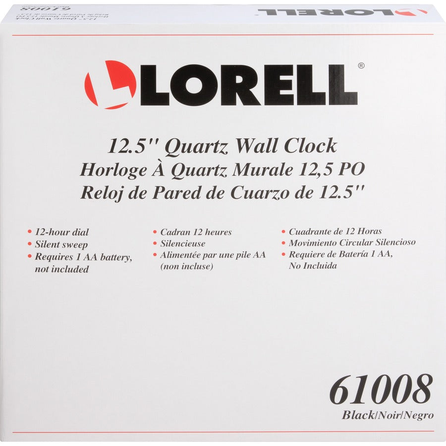 Lorell 12-1/2" Slimline Wall Clock - 61008