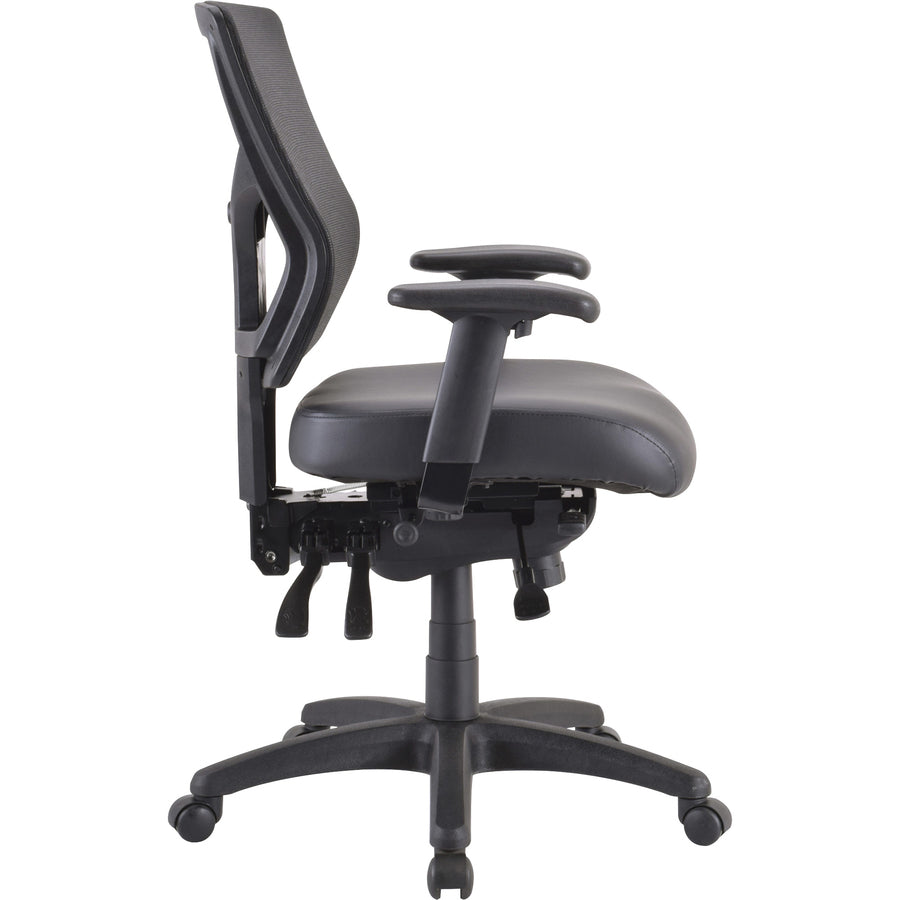 SEAT, PADDED, BLACK LEATHER