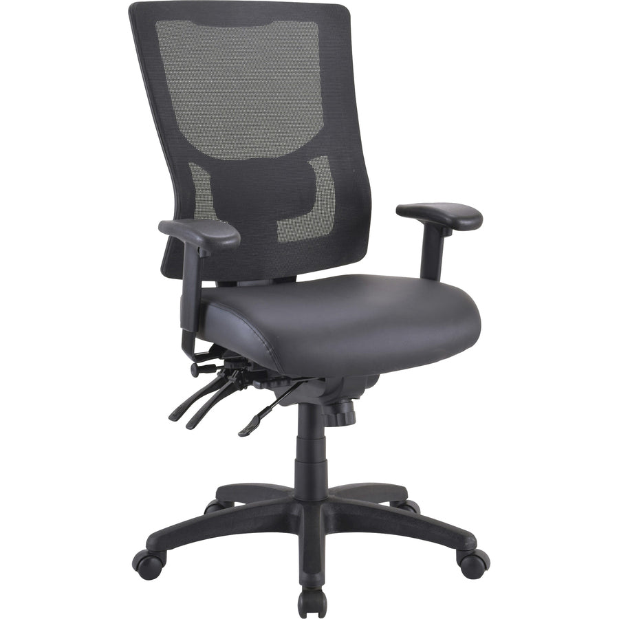 SEAT, PADDED, BLACK LEATHER