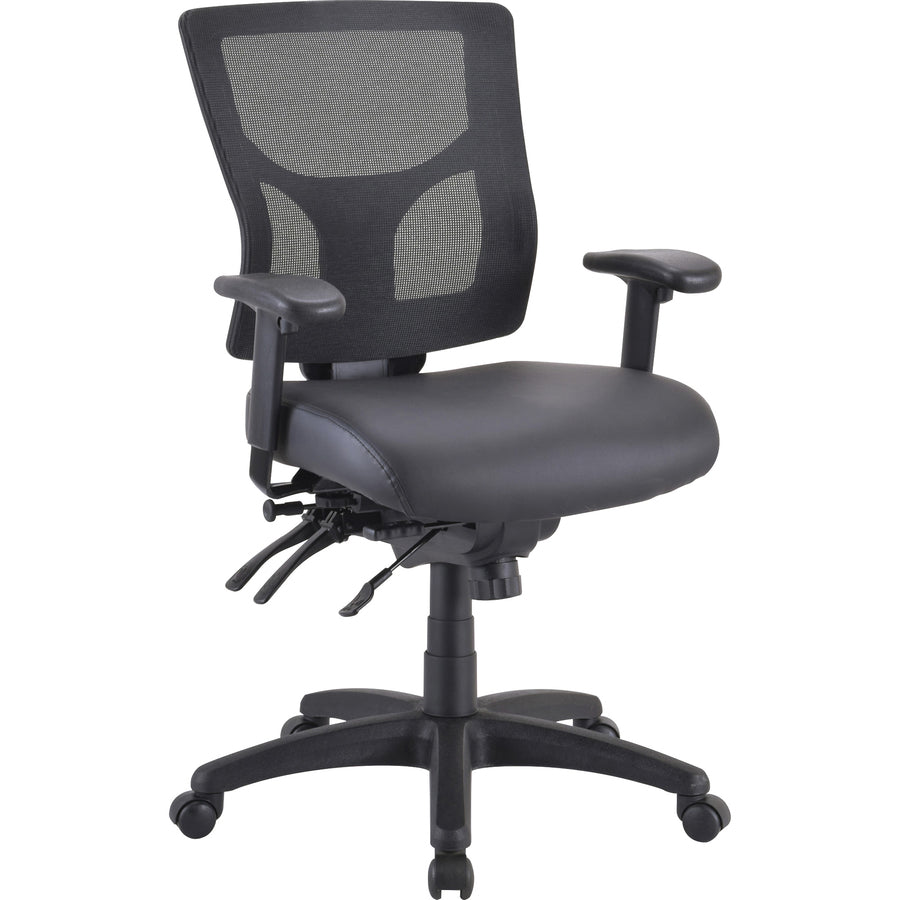 SEAT, PADDED, BLACK LEATHER