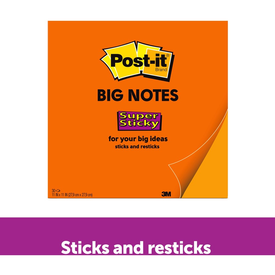 POST-IT B-NOTE 30sh 11x11 ORNG