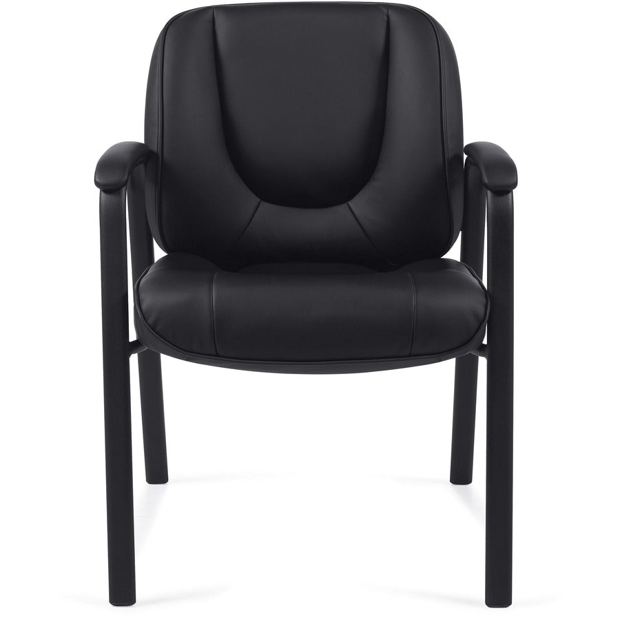 GUEST CHAIR CENTRO BND LTHR BK