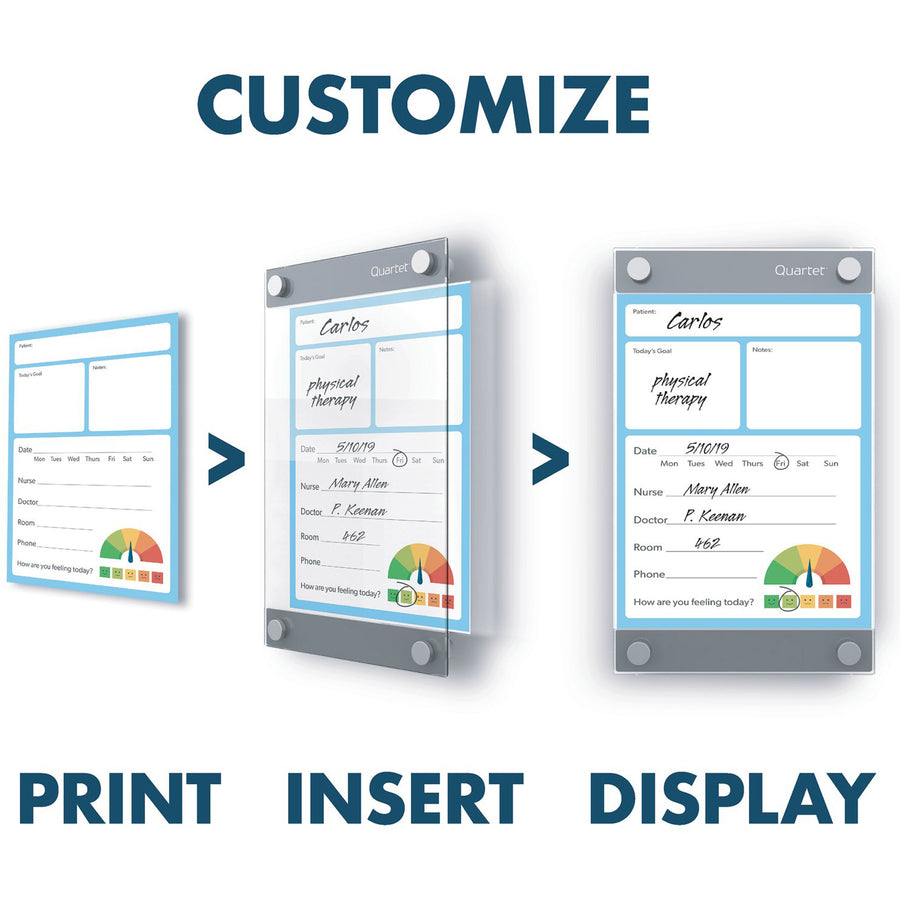 Quartet Infinity Magnetic Customizable Glass Board, 8.5" x 11" - 3413899240