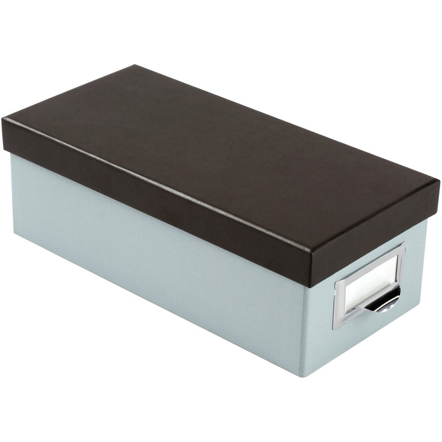 CARD STOR BOX 3X5 BLUE FOG/BLK