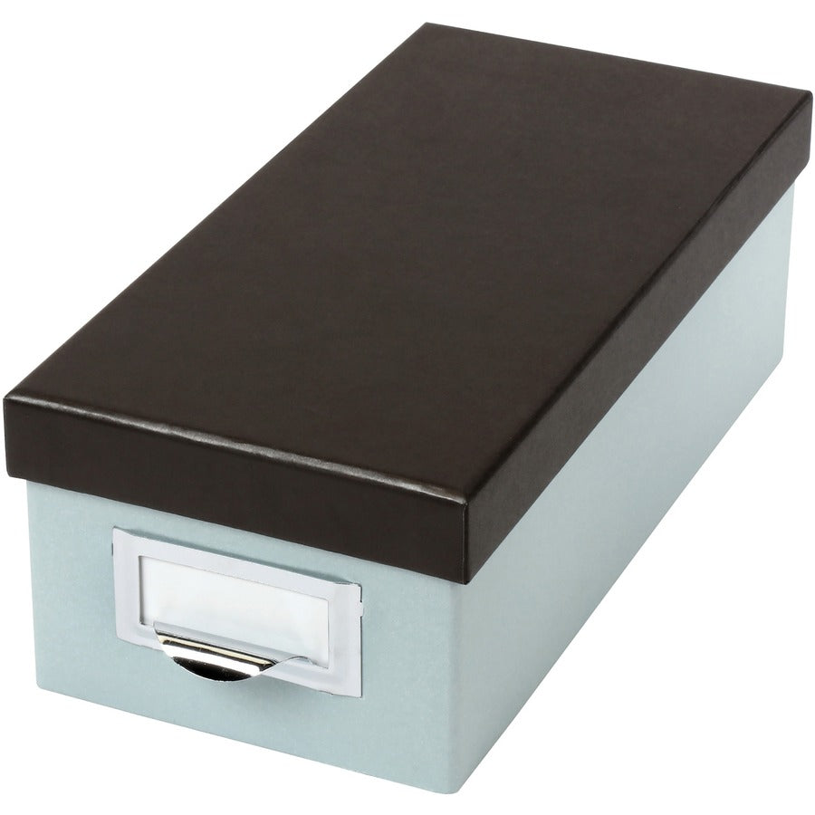 CARD STOR BOX 3X5 BLUE FOG/BLK