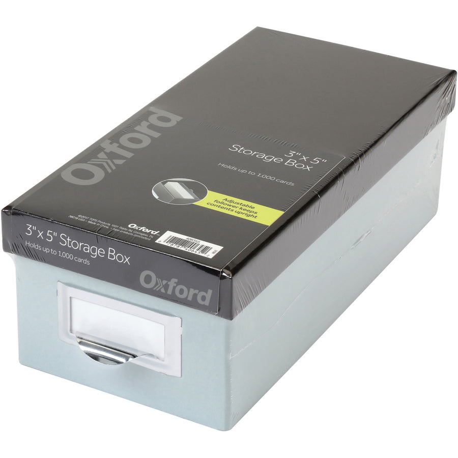 CARD STOR BOX 3X5 BLUE FOG/BLK