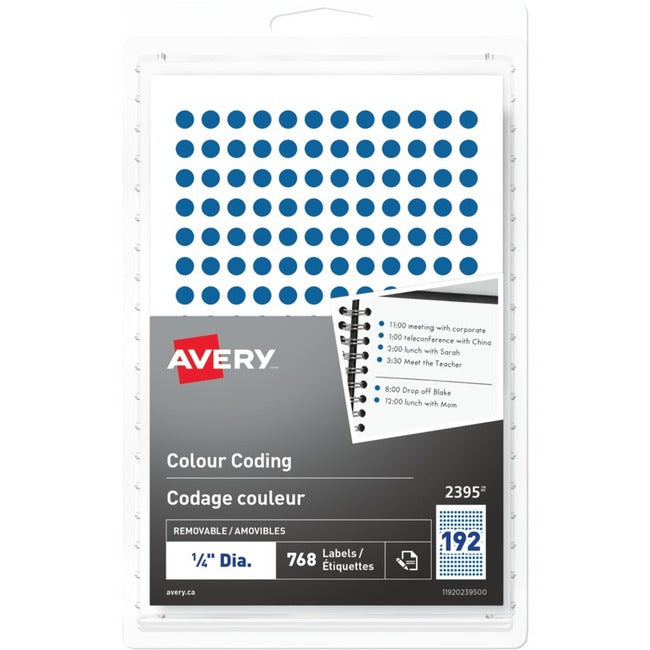 Avery® Removable Colour Coding Labels Handwrite, ¼"