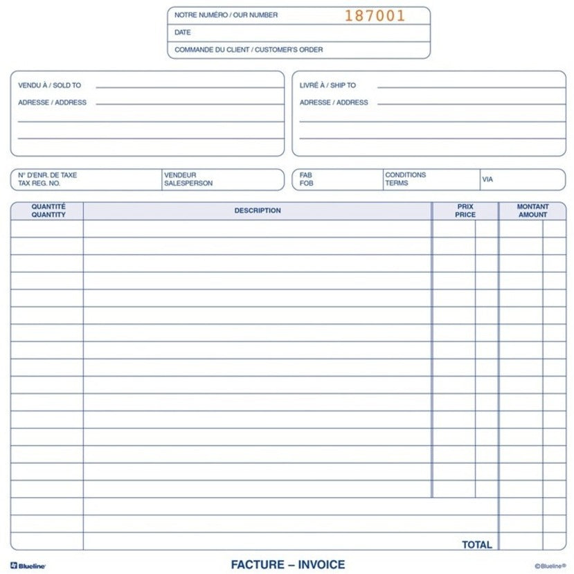 INVOICE NCR 8.5x11 BILING TRIP
