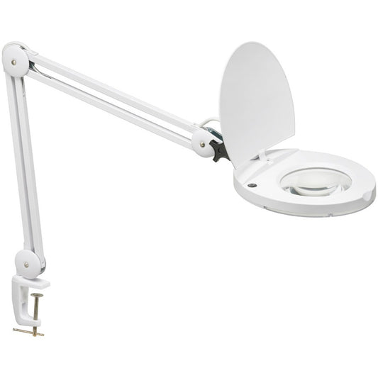 Dainolite 8W LED Magnifier Lamp, White Finish