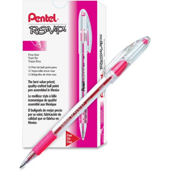 Pentel R.S.V.P. Ballpoint Stick Pens - BK90-P