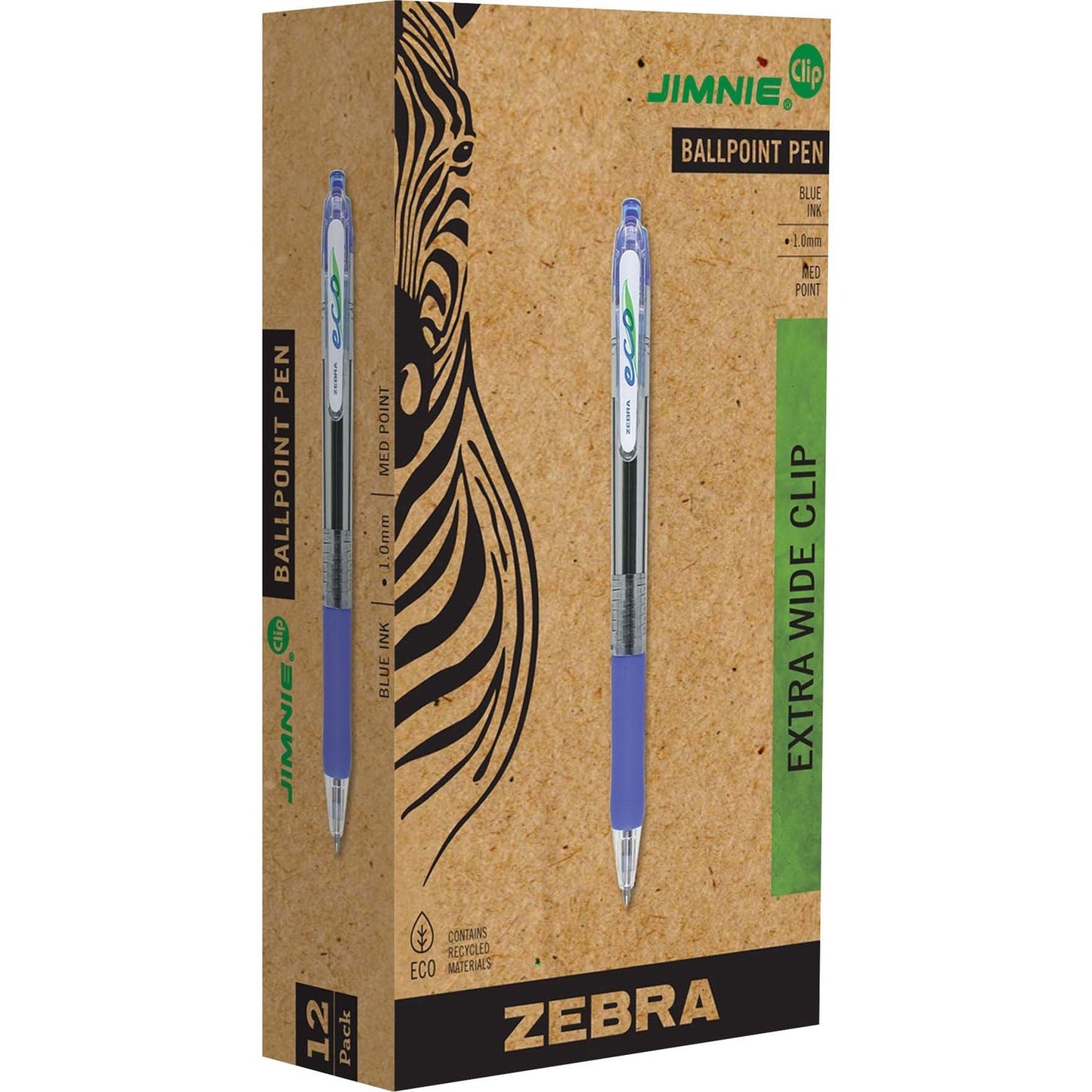 Zebra Pen Eco Jimnie Clip Retractable Ballpoint Pens