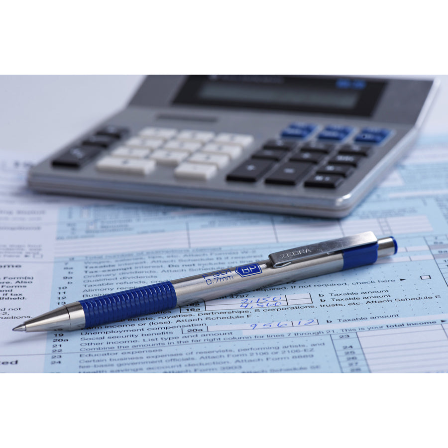 Zebra Pen BCA F-301 Stainless Steel Ballpoint Pens - 27110