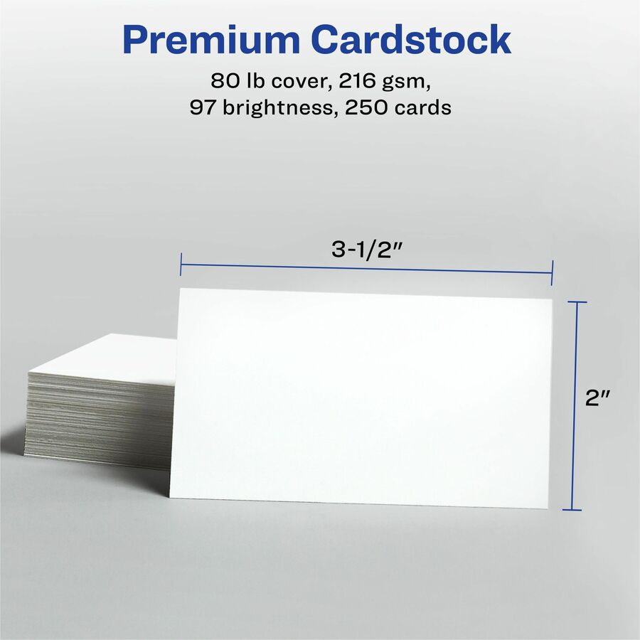 Avery&reg; Micro-Perforated Business Cards for Laser Printers, 2" x 3-1/2" - 5371