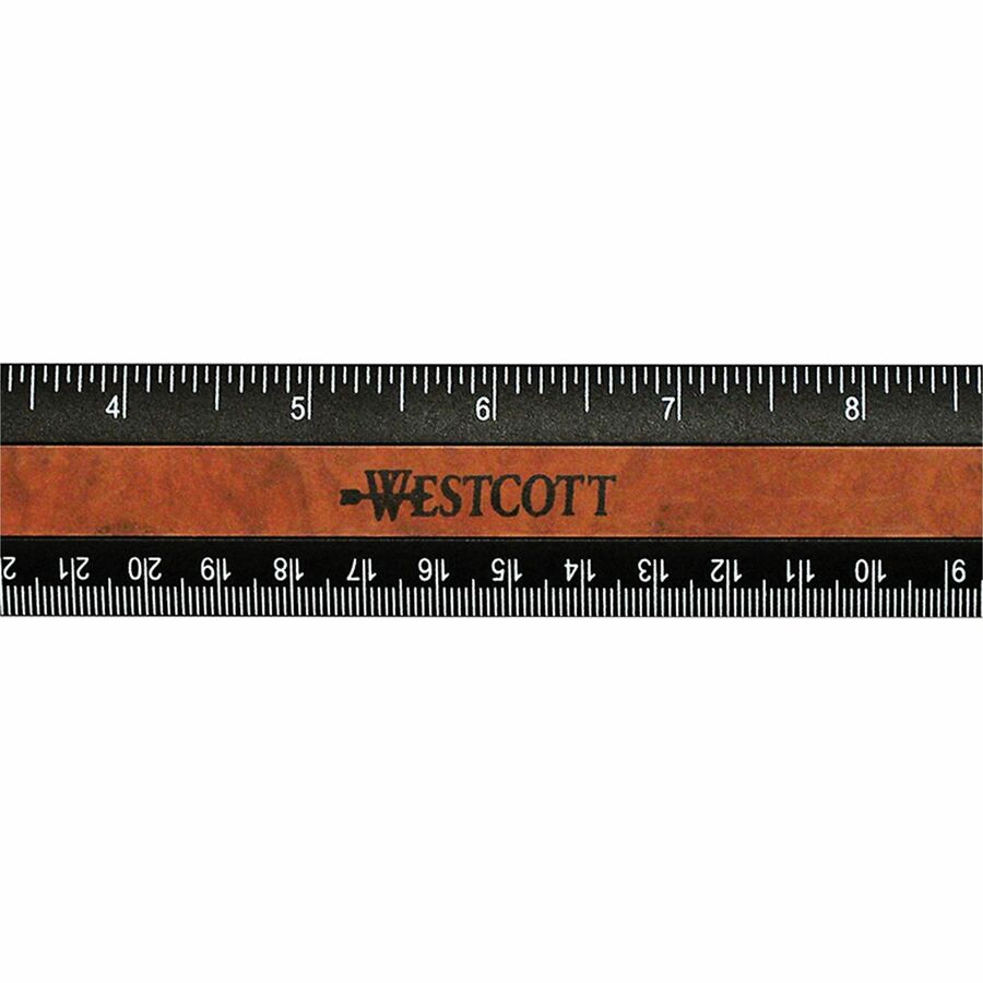 Westcott 12" KleenEarth Faux Burled Wood Ruler - 14077