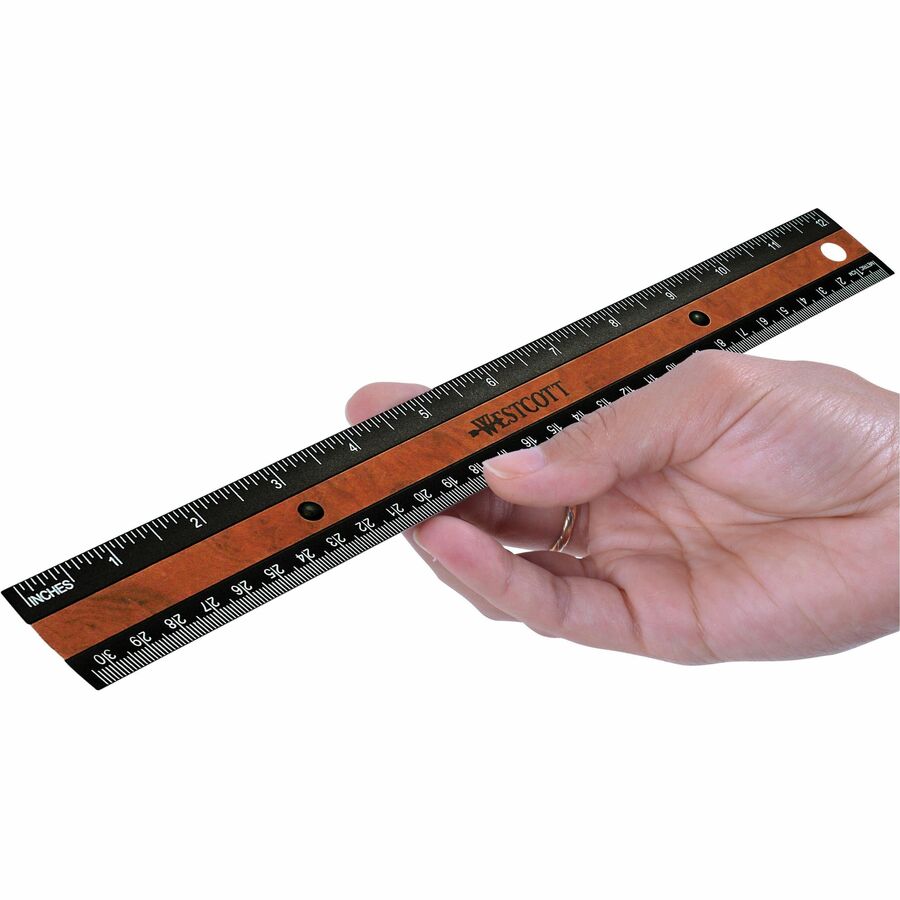 Westcott 12" KleenEarth Faux Burled Wood Ruler - 14077
