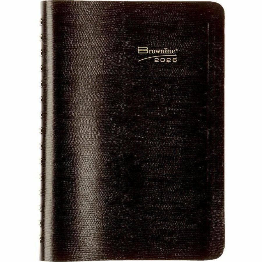 Blueline PlannerPlus Daily Planner, 8" x 5" , English, Black - CB634WNBLK