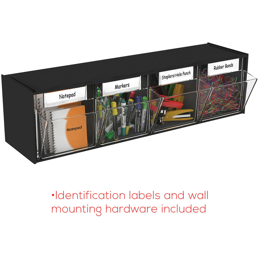 Deflecto Tilt Bin Interlocking Multi-Bin Storage Organizer - 20404OP