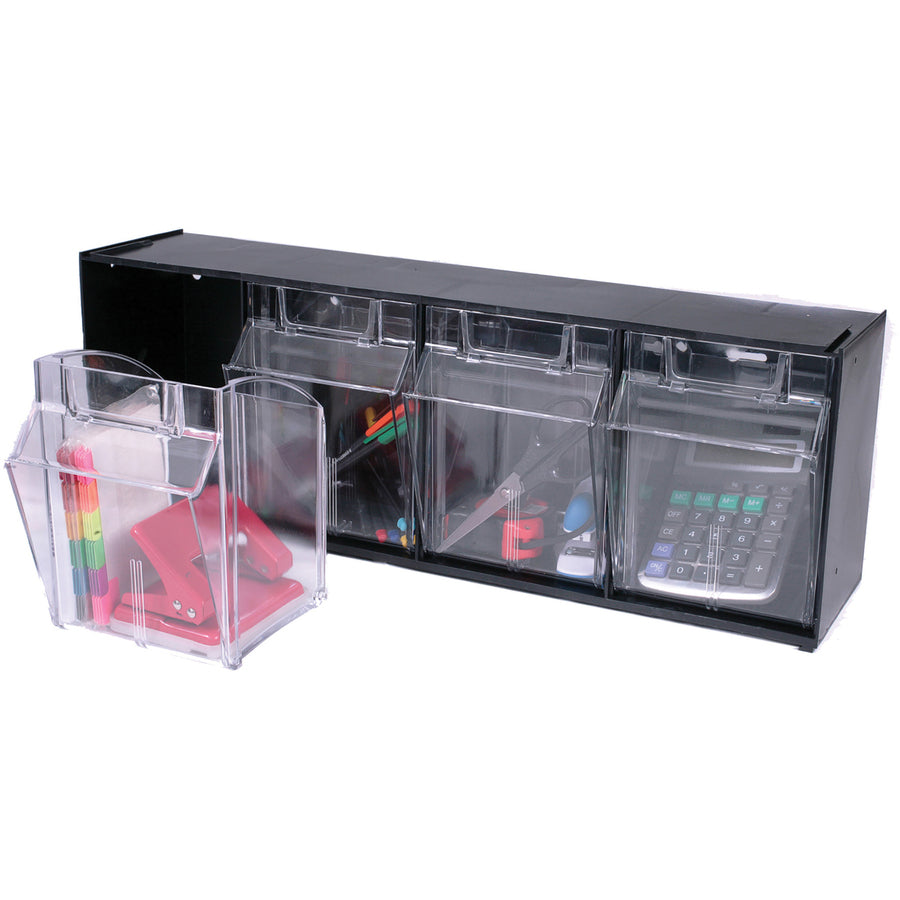 Deflecto Tilt Bin Interlocking Multi-Bin Storage Organizer - 20404OP
