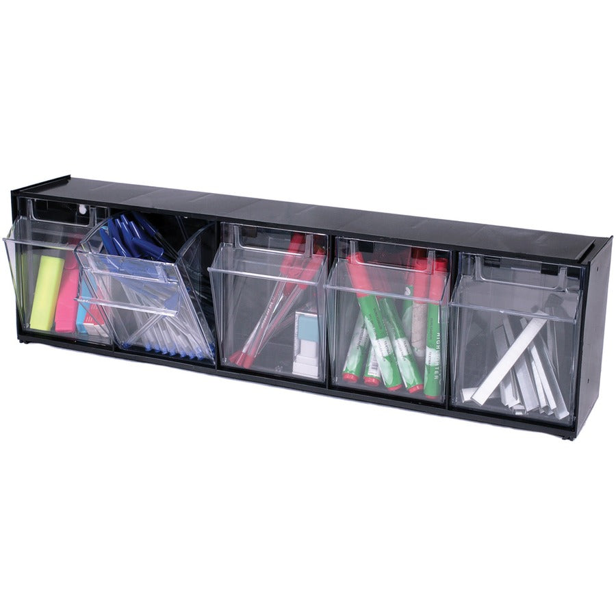 Deflecto Tilt Bin Interlocking Multi-Bin Storage Organizer - 20504OP