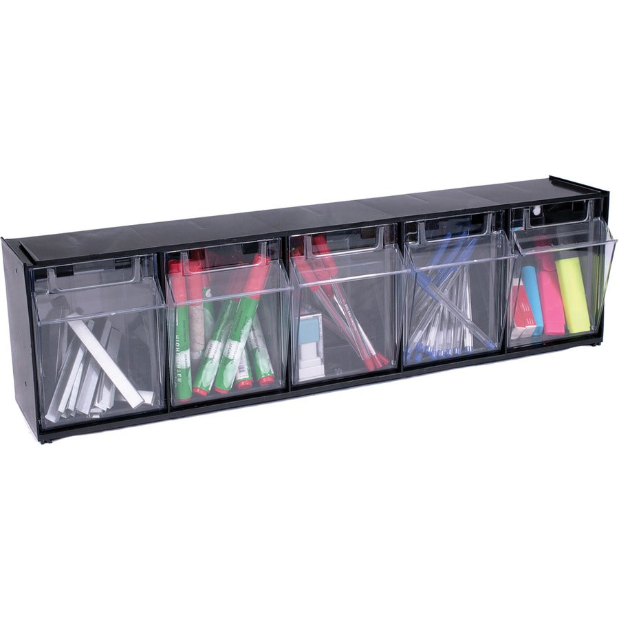 Deflecto Tilt Bin Interlocking Multi-Bin Storage Organizer - 20504OP