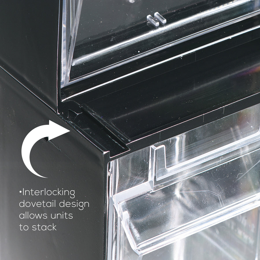 Deflecto Tilt Bin Interlocking Multi-Bin Storage Organizer - 20504OP