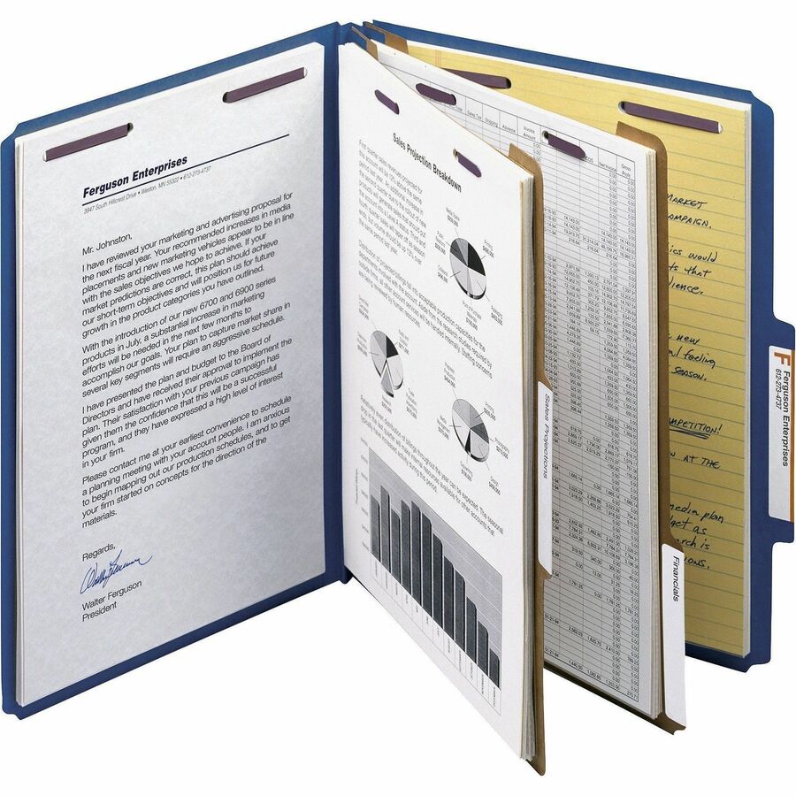 Smead SafeSHIELD 2/5 Tab Cut Letter Recycled Classification Folder - 14032