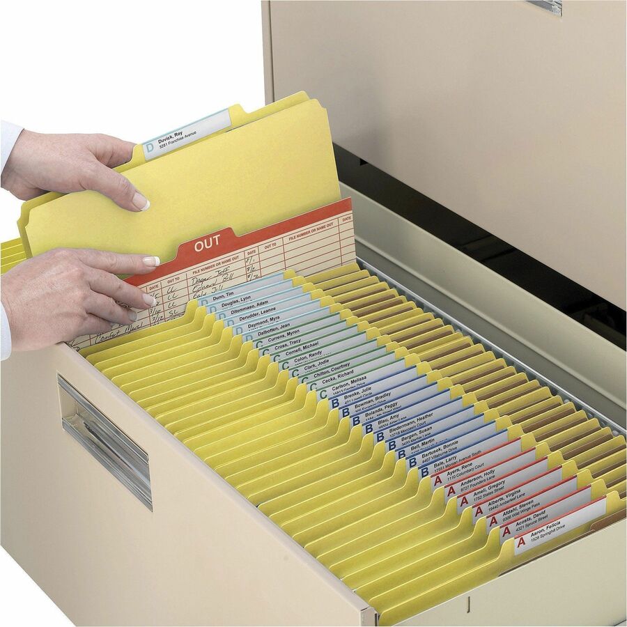 Smead SafeSHIELD 2/5 Tab Cut Letter Recycled Classification Folder - 14034
