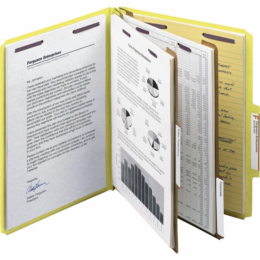 Smead SafeSHIELD 2/5 Tab Cut Letter Recycled Classification Folder - 14034