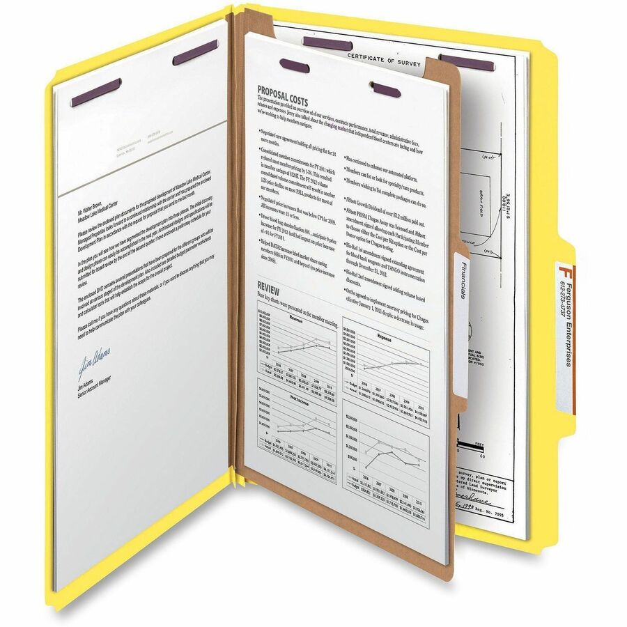 Smead SafeSHIELD 2/5 Tab Cut Legal Recycled Classification Folder - 18734