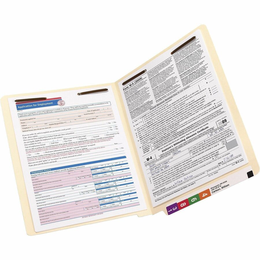 Smead Straight Tab Cut Letter Recycled Fastener Folder - 34116