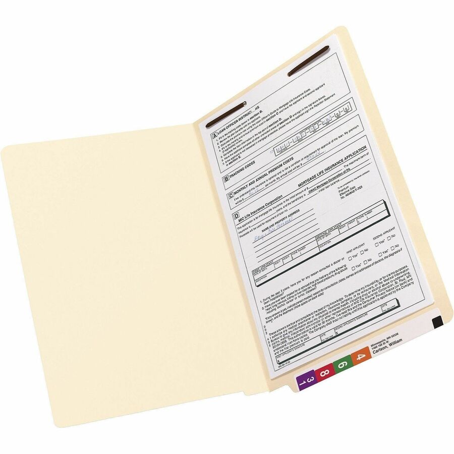 Smead Straight Tab Cut Legal Recycled Fastener Folder - 37110