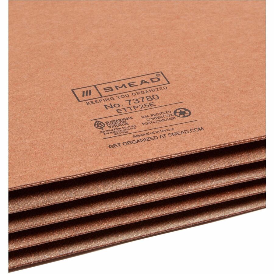 Smead TUFF Straight Tab Cut Letter Recycled File Pocket - 73780