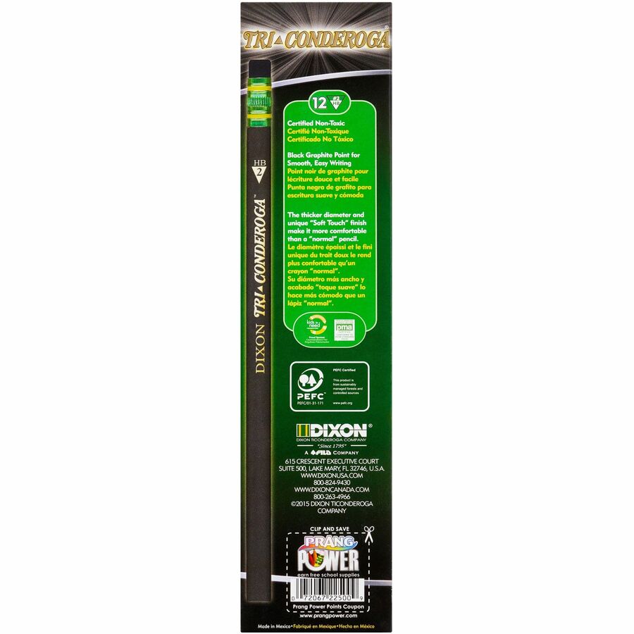 Ticonderoga Tri-Conderoga Wood-Cased Pencils with Sharpener - 22500