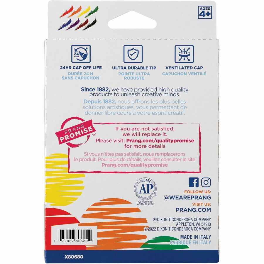 Prang Bullet Tip Washable Master Pack Art Markers - 80680