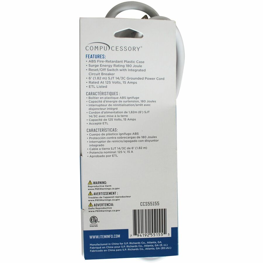 Compucessory 6-Outlet Power Strips - 55155