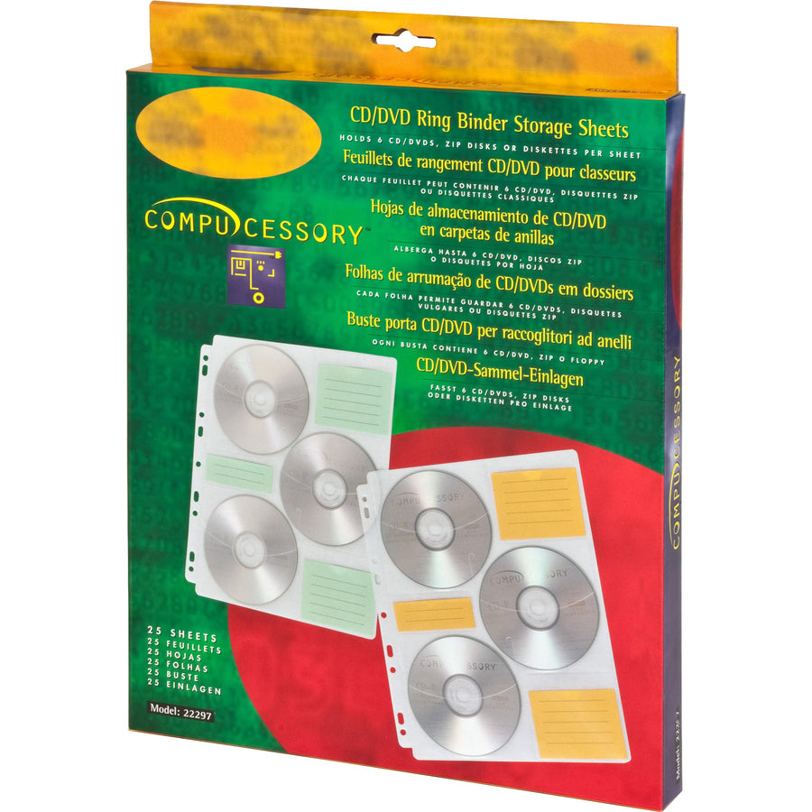 Compucessory CD/DVD Ring Binder Storage Pages - 22297