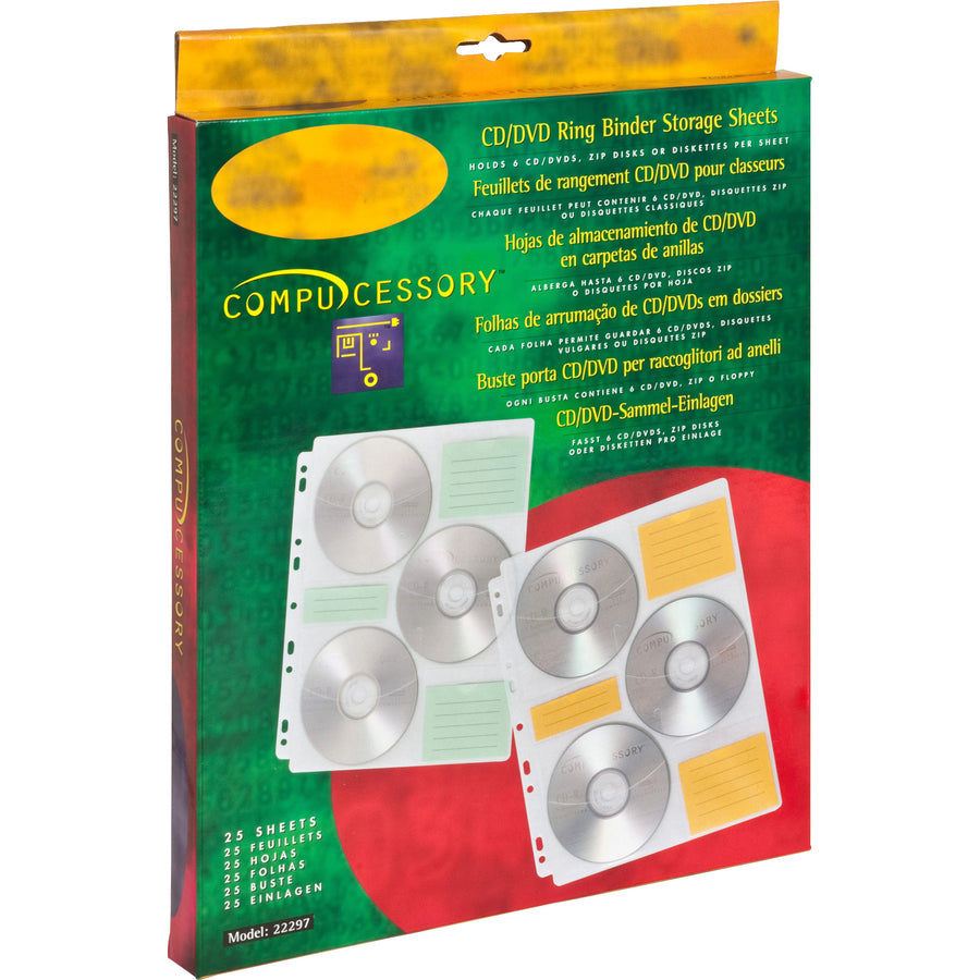 Compucessory CD/DVD Ring Binder Storage Pages - 22297