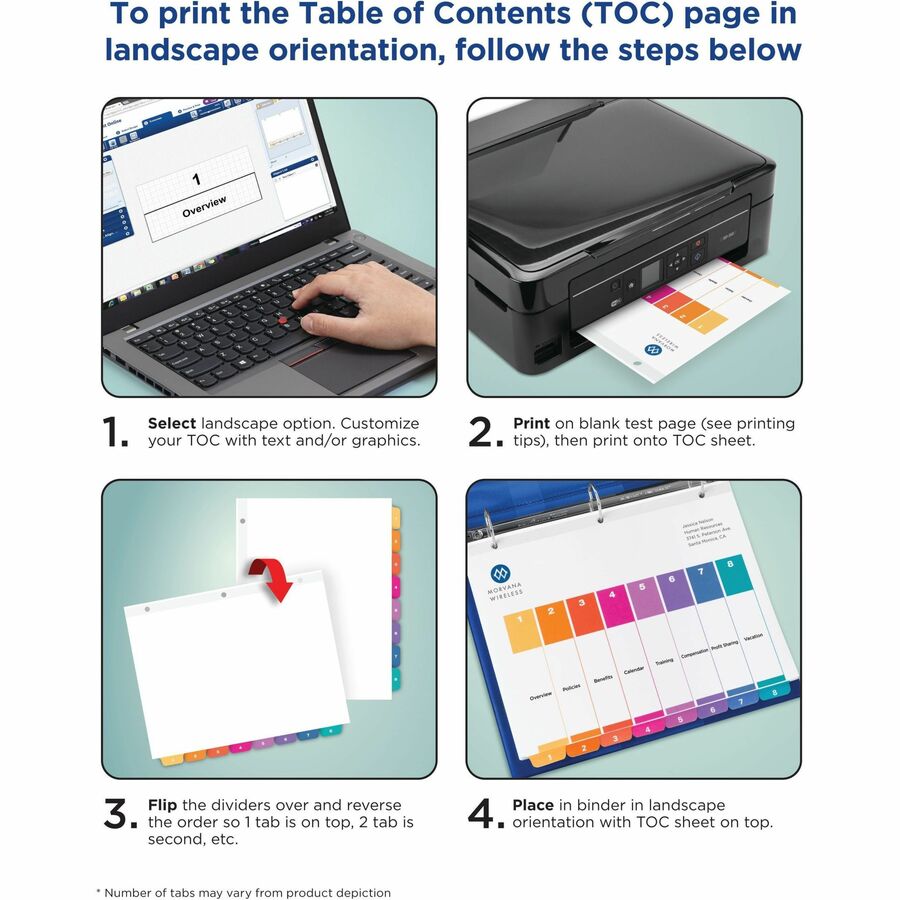 Avery&reg; Ready Index&reg; Table of Content Dividers for Laser and Inkjet Printers, 1-31 - 11129