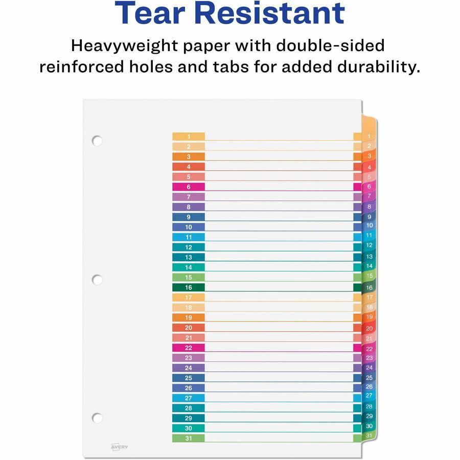 Avery&reg; Ready Index&reg; Table of Content Dividers for Laser and Inkjet Printers, 1-31 - 11129