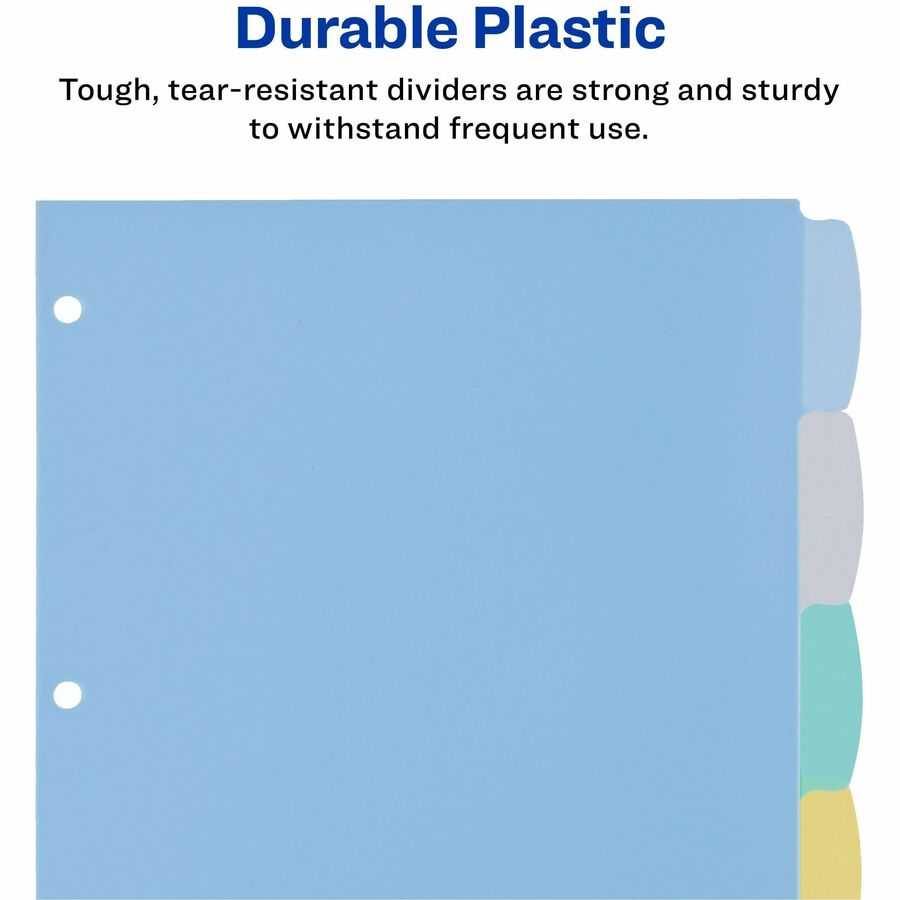 Avery&reg; Big Tab&trade; Write & Erase Plastic Dividers, 5 tabs, 1 set - 16170